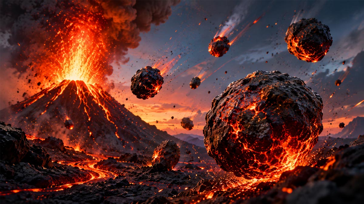 Lava or Volcanic Bombs Meaning